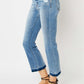 Judy Blue Mid Rise Release Hem Cropped Bootcut Denim Jeans