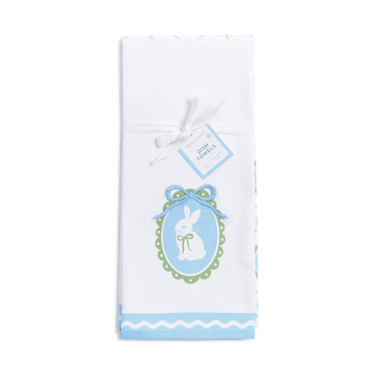 Bunnies and Bows Set of 2 Dish Towels