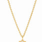 The Helene Inlay Delicate Necklace features a white, cloud-shaped mother of pearl pendant within a 24K gold plate frame. It is elegantly designed and has an immaculate finish. The necklace is showcased against a clean, white background highlighting its elegance and simplicity. Available in one size only.