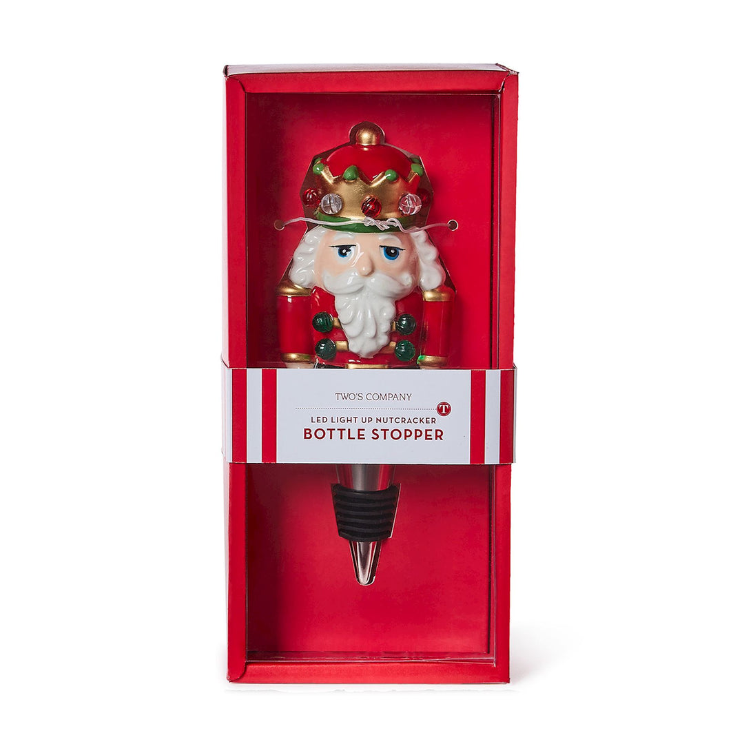Light-Up LED nutcracker bottle stopper.