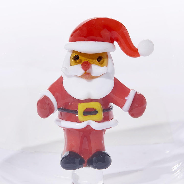 Handcrafted glass Santa Claus ornament, available in small.