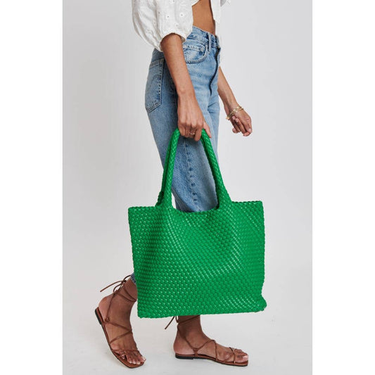 Solana Woven Vegan Leather Tote