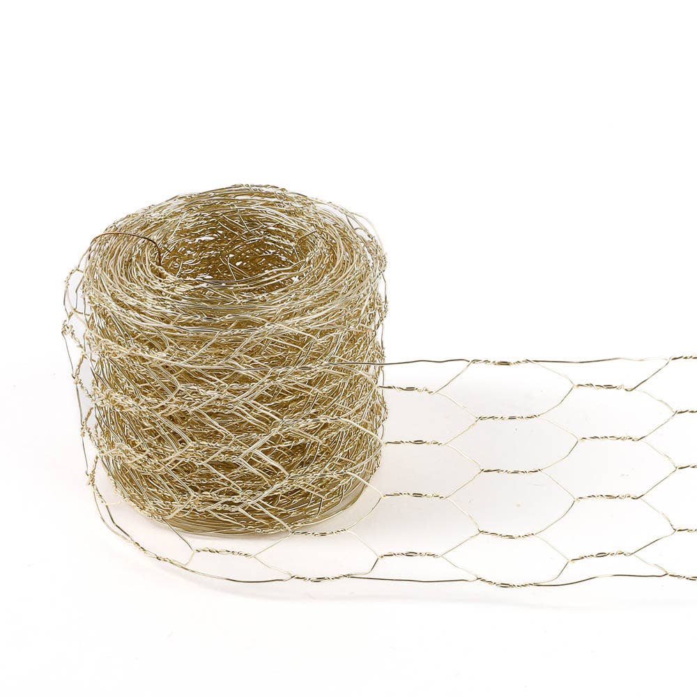 Chicken Wire Floral Craft Mesh Ribbon, 2-1/4″ wide, rusted finish.