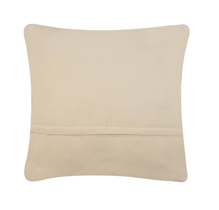 Red Hat Santa Hook Pillow in beige wool with a zipper flap.