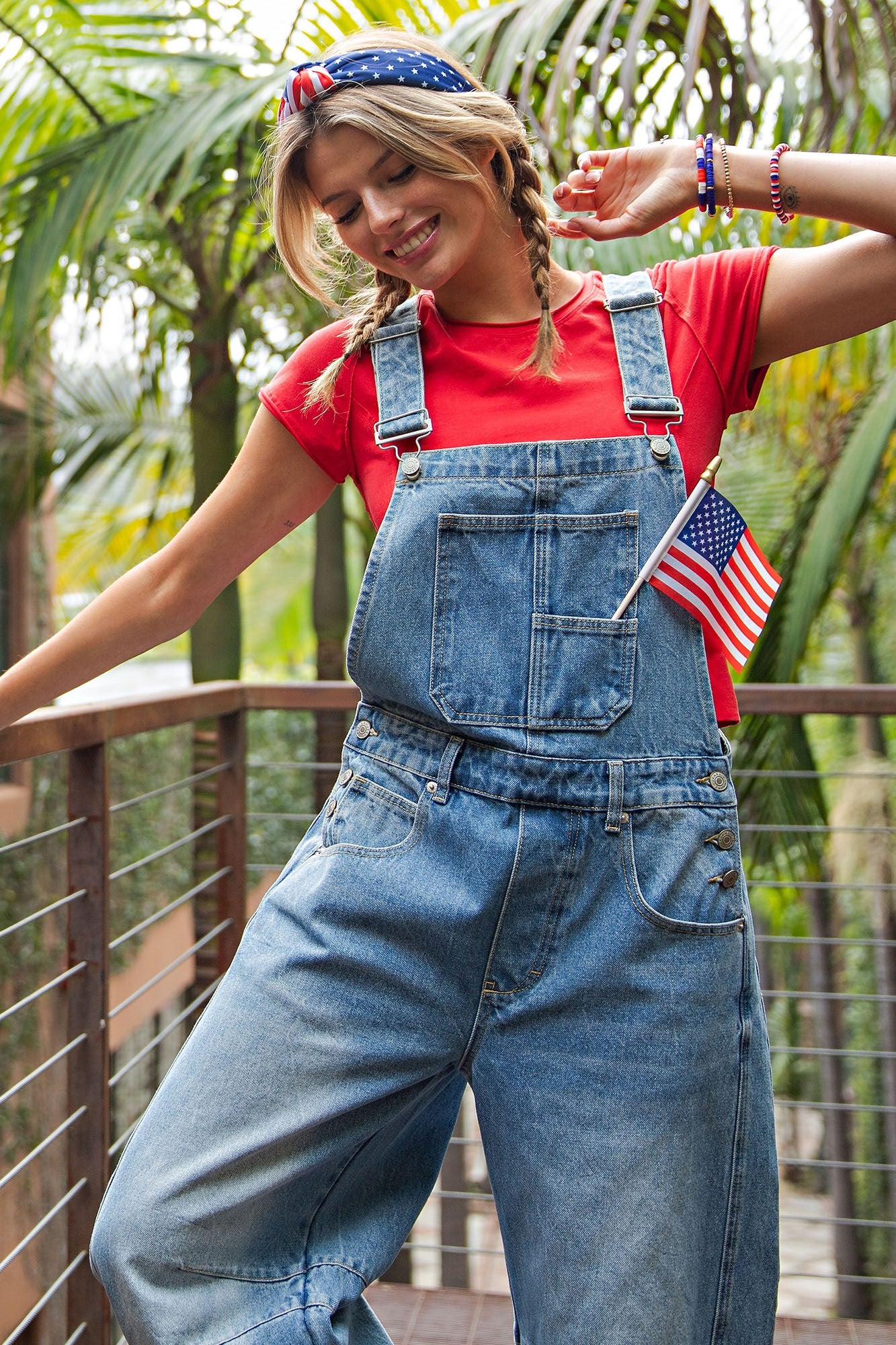 Dakota Mineral Wash Denim Jumpsuit shown; available in sizes XS–XL.