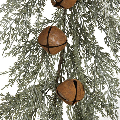 Faux Cedar Garland w/ Rust Finished Metal Bells