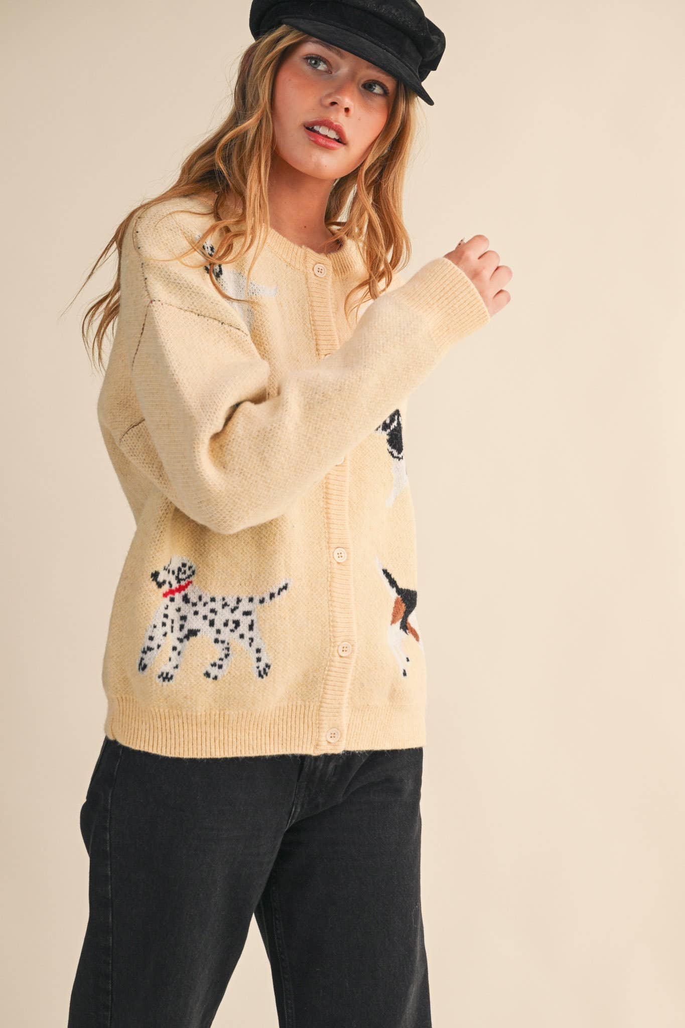 Knit Dog & Star Sweater Cardigan