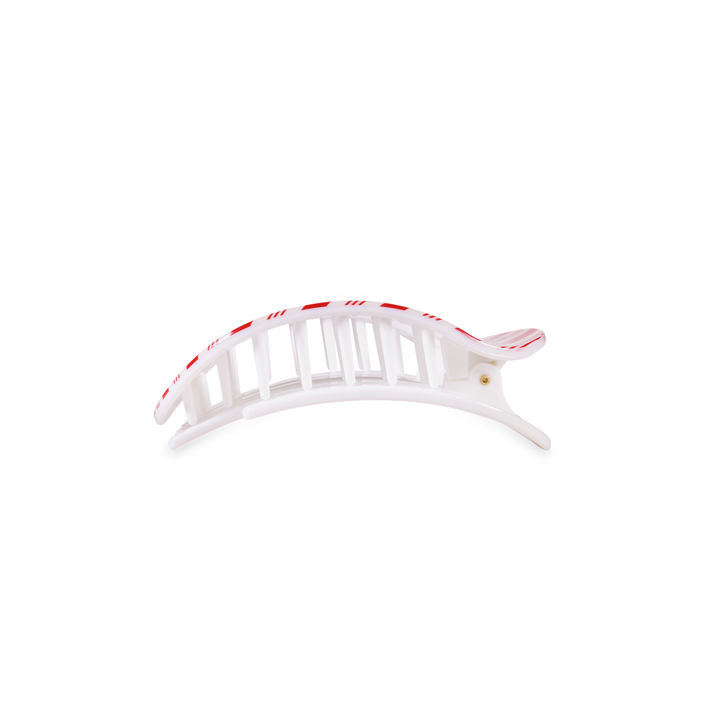Flat Round Hair Clip | Candy Cane Crush