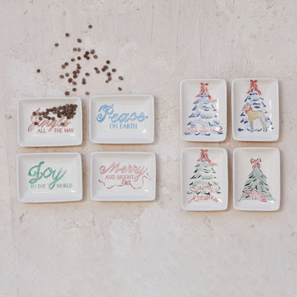 Stoneware Dish w/ Christmas Tree & Dog