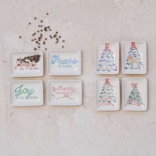 Stoneware Dish w/ Christmas Tree & Dog