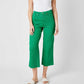 Judy Blue High Waist Garment Dyed Crop Wide Jeans in bright green, available in sizes 24-32.