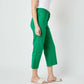 Judy Blue High Waist Garment Dyed Crop Wide Jeans in bright green. Available in sizes 0-24W.