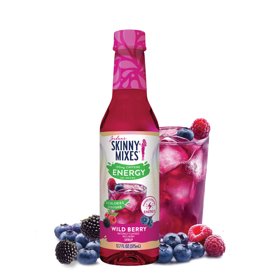 Sugar Free Wild Berry Energy Syrup bottle, 375ml size.