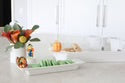 Cracker Tray Stripes filled with cookies, napkins, and crackers. Available in small and large sizes.