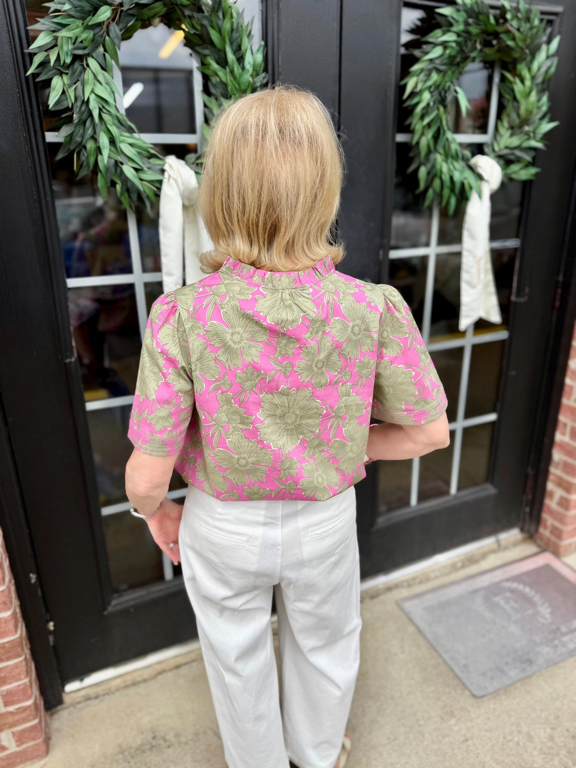 Ramona Garden District Green Top available in sizes XS–XL.