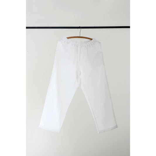 Cotton Linen Lani Capri with elastic waistband, available in sizes XS–XL.
