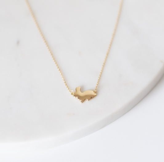 Bunny Necklace Gold 18”