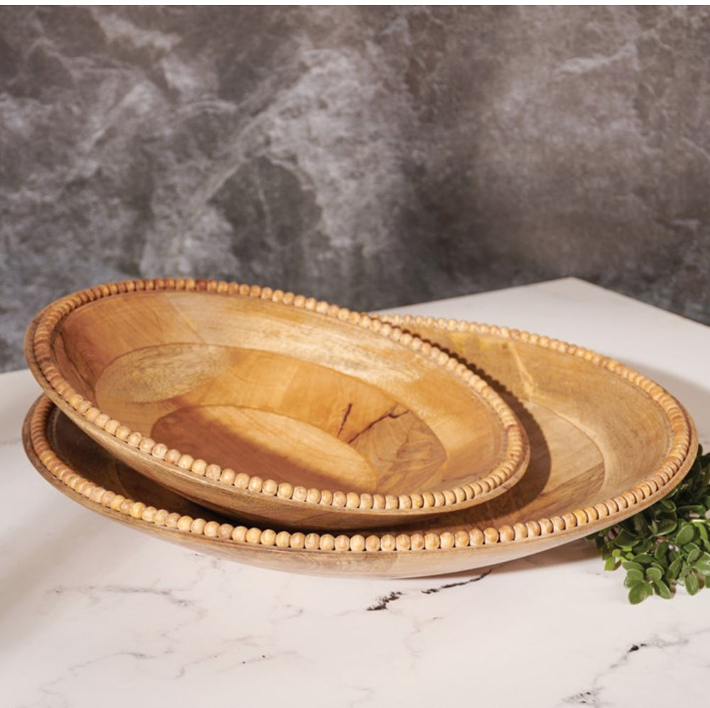 Two large, round serving bowls with beaded edges, slightly overlapping. Available in multiple sizes.