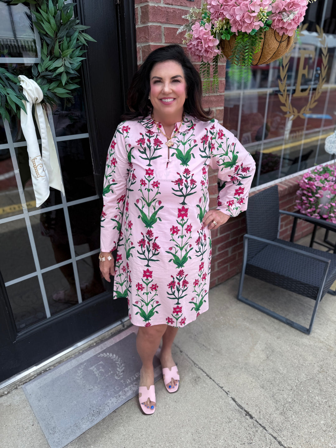 Rose D’ Iris Eloise Mini Caftan in vibrant print; available in sizes XS–XL.