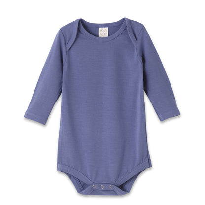 Set of 2 baby boy bodysuits with long sleeves, soft bamboo cotton, envelope shoulders, bottom snaps. Sizes: NB-24M.