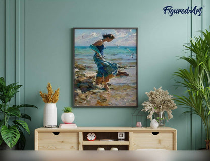 Feet in Water During Summer" paint-by-numbers kit, 16"x20", FiguredArt logo on artwork. Other sizes available.