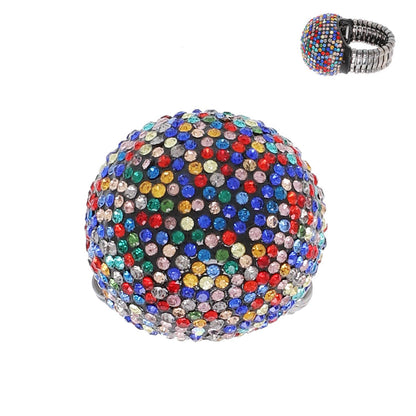 Crystal Rhinestone Disco Ball Stretch Ring: Crystal
