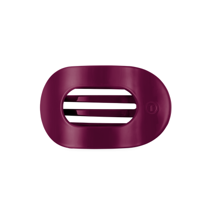 Purple oval soap dish with two horizontal slats and a smooth finish. Sizes available.