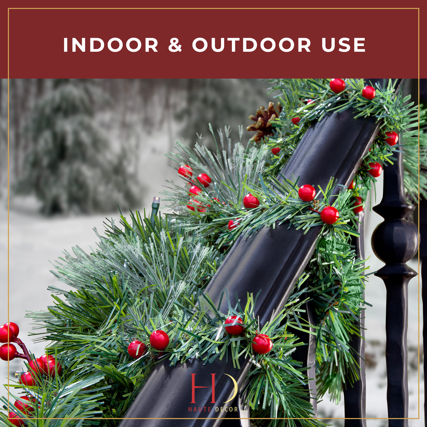 GarlandTies™, 10 Pack - Noble Pine with Berries - 14 inch