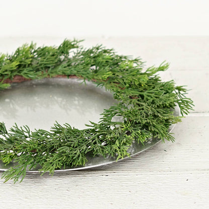 Plate Charger-Evergreen Soft Touch Cedar, 14in diameter with 8.5in inner diameter.