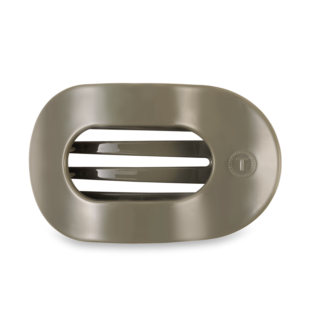 Olive-green rectangular plastic soap dish with rounded edges and three center drainage slots. Available in multiple sizes.