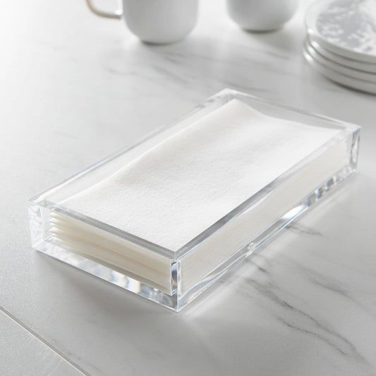 White paper napkins in an 8mm thick tray, size 9.25" x 5".