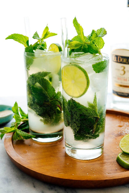 Wine & Cocktail Slush Mix Bags for making mojitos with mint and lime; available in single-serve and party sizes.