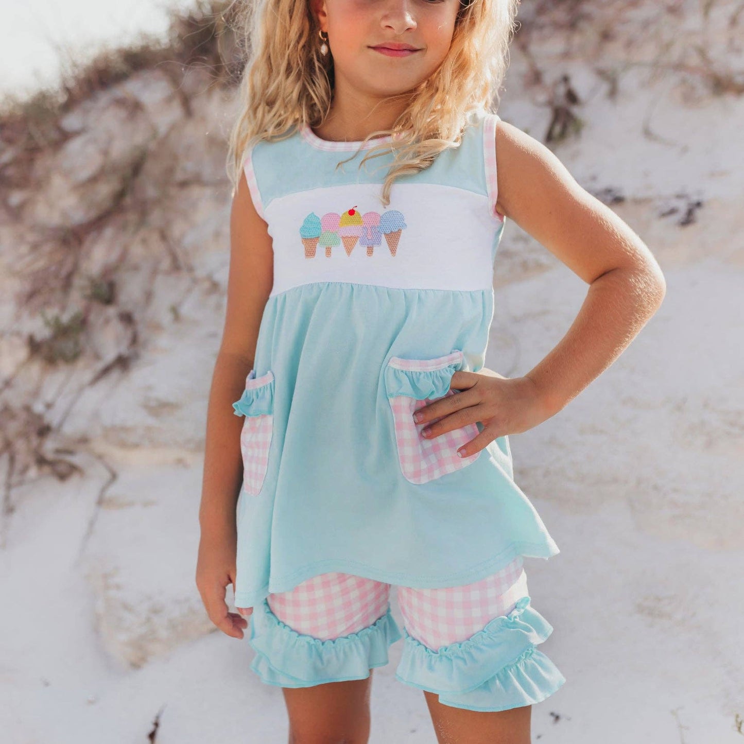 Girls Ice Cream Short Set