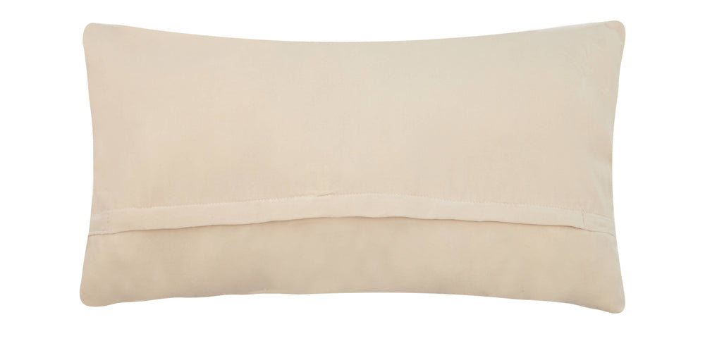 Rectangular beige Chinoiserie Chickadees Hook Pillow with visible back seam and soft velvet backing. Available sizes: 12″x18″, 16″x24″.