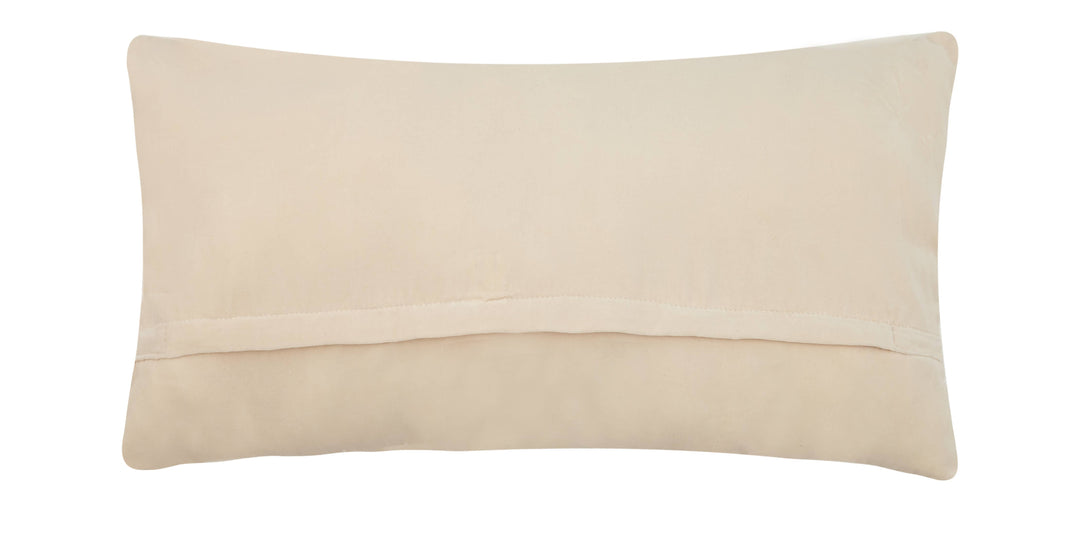 Rectangular beige Chinoiserie Chickadees Hook Pillow with visible back seam and soft velvet backing. Available sizes: 12″x18″, 16″x24″.