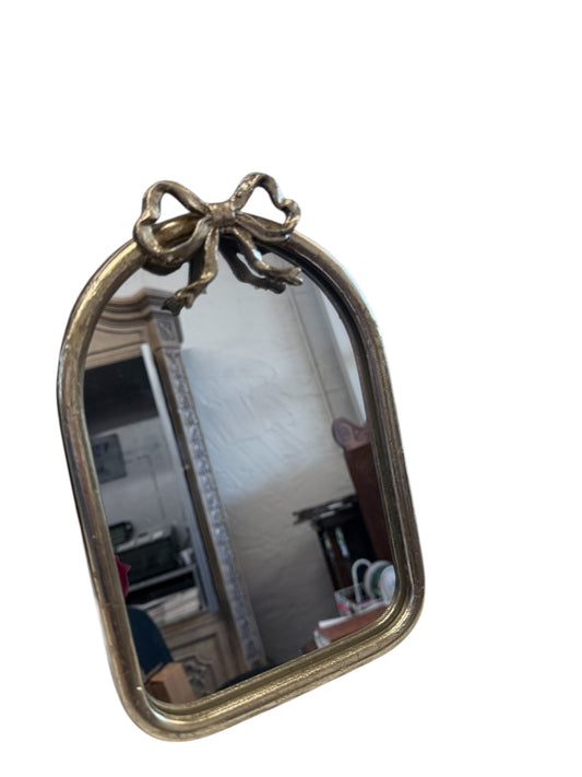 Gold Bow Metal Table Mirror