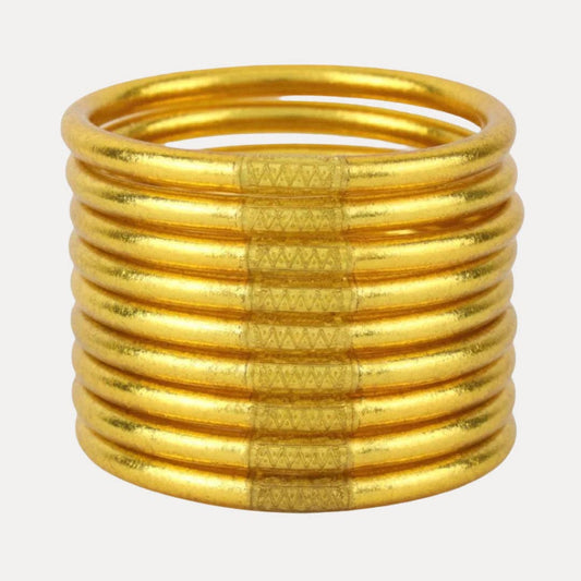 Gold All Weather Bangles® Set of 9 | Serenity Prayer