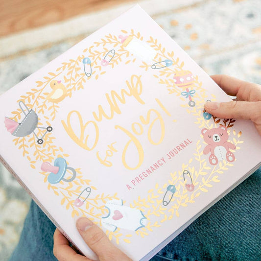 Bump for Joy: A Pregnancy Journal (Pink) with pastel colors and baby-themed illustrations. Available in standard size.