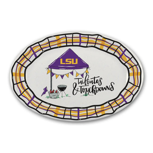 LSU BBQ Oval Melamine Platter