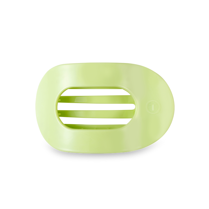Light green oval soap dish with three drainage slits. Available in small and large sizes.