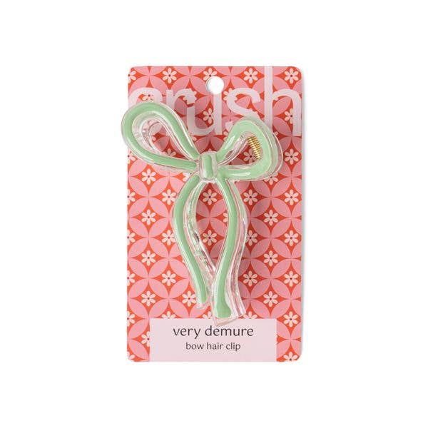 Mint green bow hair clip. Available in small and medium sizes. Simple, elegant design for easy styling.