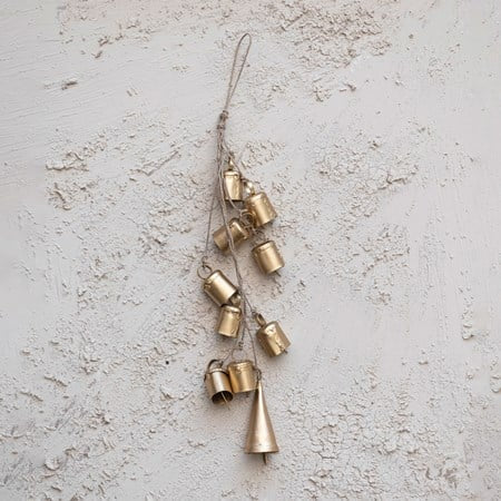 Handmade Hanging Metal Bells on Jute Rope