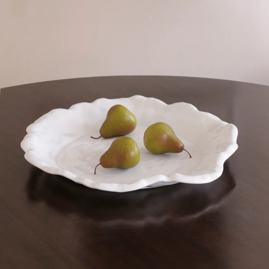 Vida Havana Extra Large Round Platter with a scalloped edge; available in extra large and other sizes.