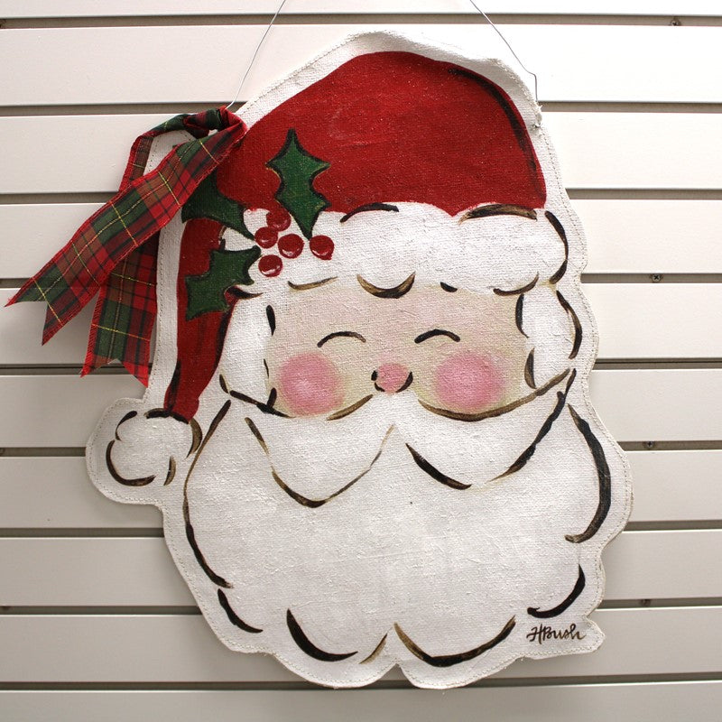 Handpainted Door Decor Santa