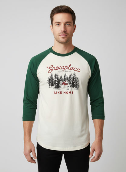 Men’s Snow Place Like Home Baseball T-Shirt | Lazy One