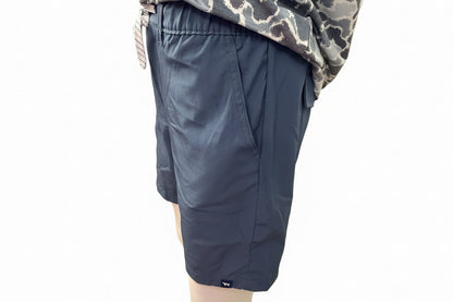 Men’s Blue Drawstring Shorts with side view. Available in sizes S-XXL.