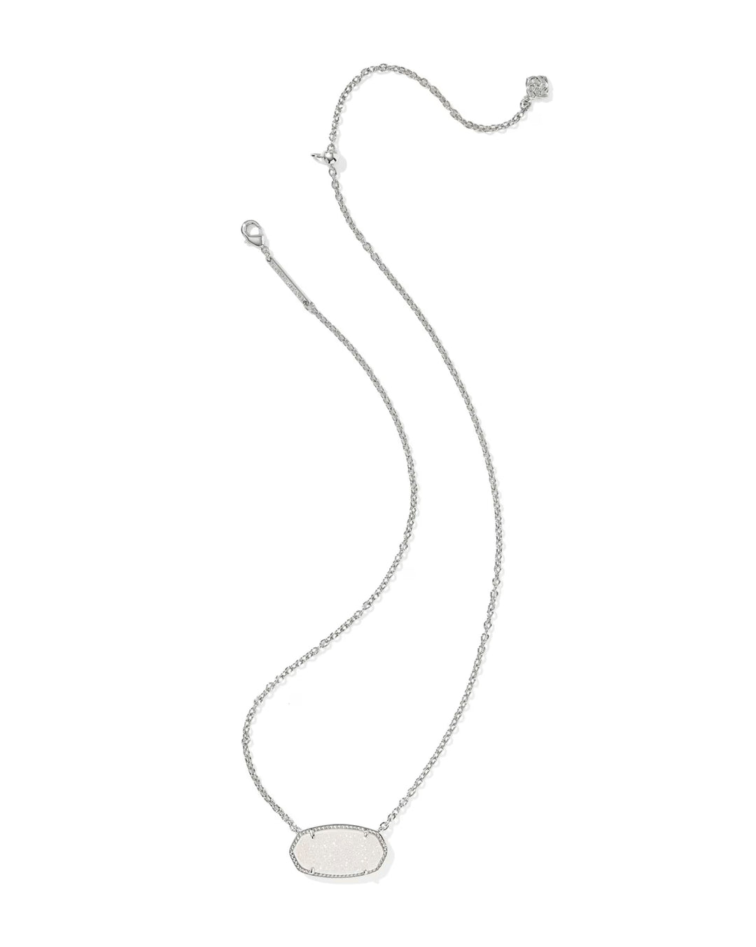 Elisa Silver Statement Pendant Necklace with an oval, textured pendant and hoofprint detailing. Available in multiple sizes.