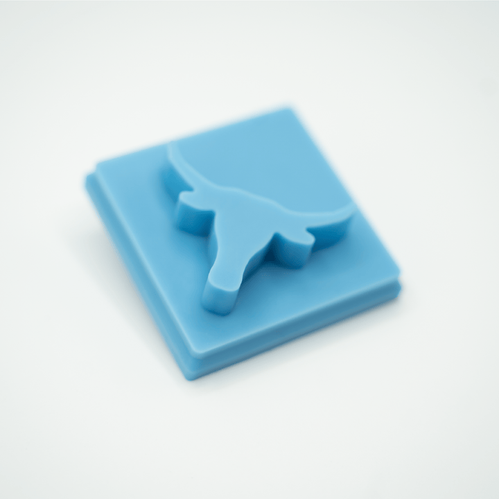Blue, square Longhorn Inserts with raised longhorn cow head. 3 Pack. Sizes available: not specified.