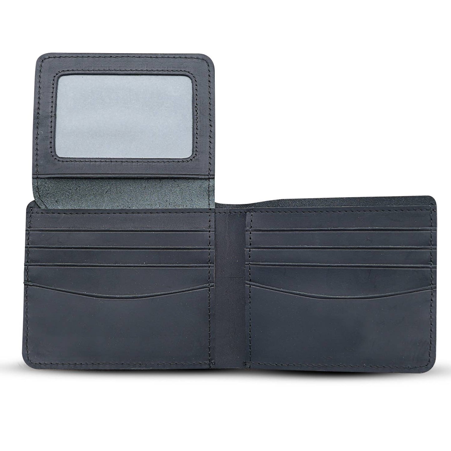 Genuine Leather Wallet for Men with Flap out ID Window: Dark Brown