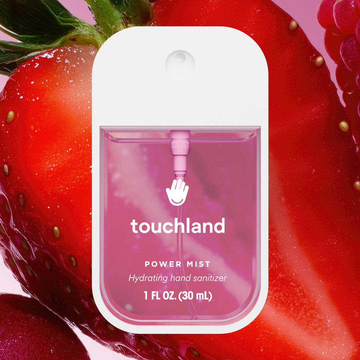 Berry Bliss Power Mist Hydrating Hand Sanitizer, pink, 1 fl oz (30 mL).